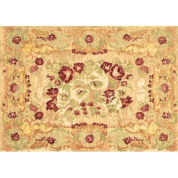 Ahgly Company Indoor Rectangle Medallion Brown French Area Rugs, 3' x 5'