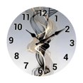 thumbnail image 3 of Reloj de pared moderno de madera con diseño de línea simple, creativo, redondo, decorativo y silencioso. 25 centímetros, 3 of 9