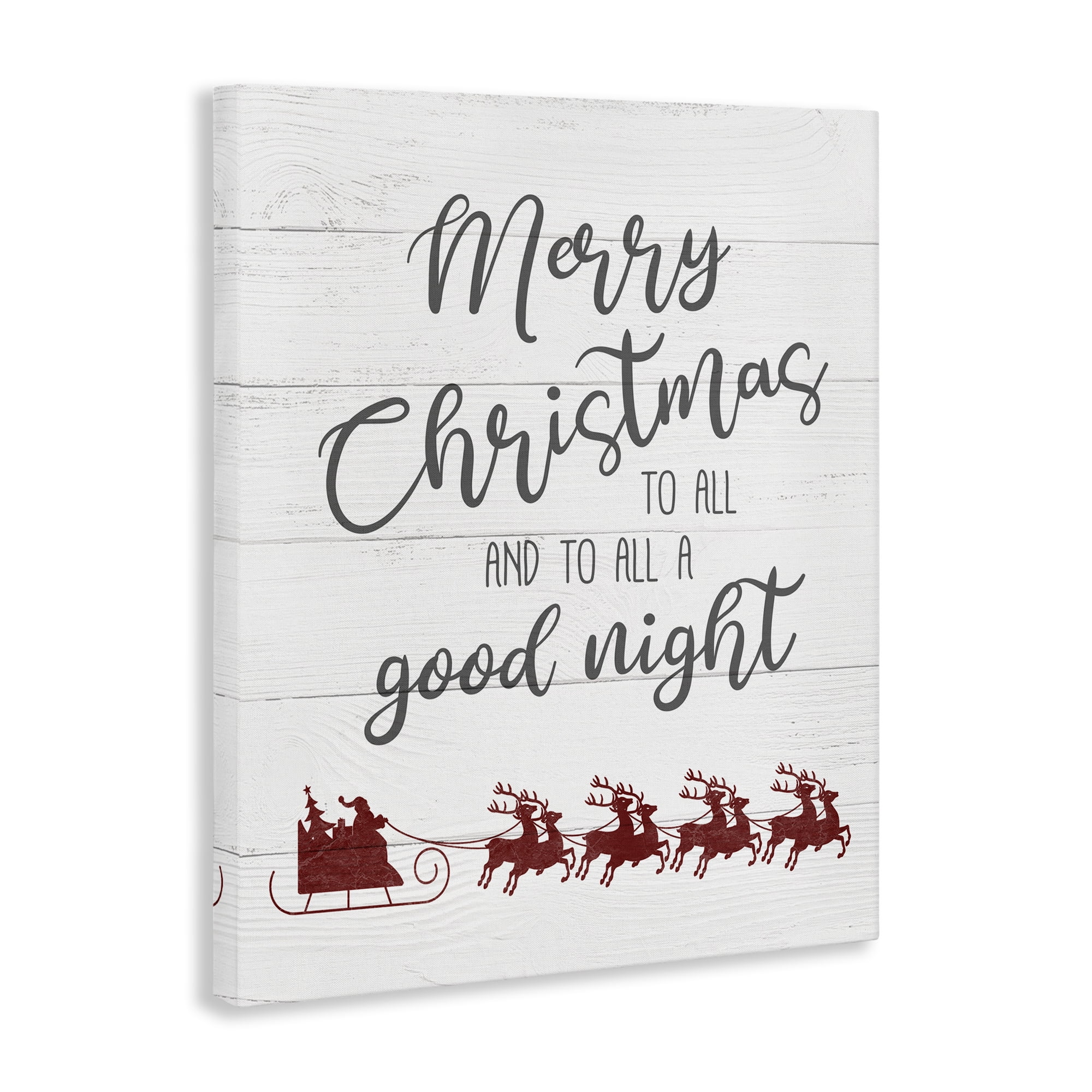 Stupell Industries To All A Good Night Christmas Holiday Painting Gallery Wrapped Canvas Art Prints Wall Art, 30 x 40