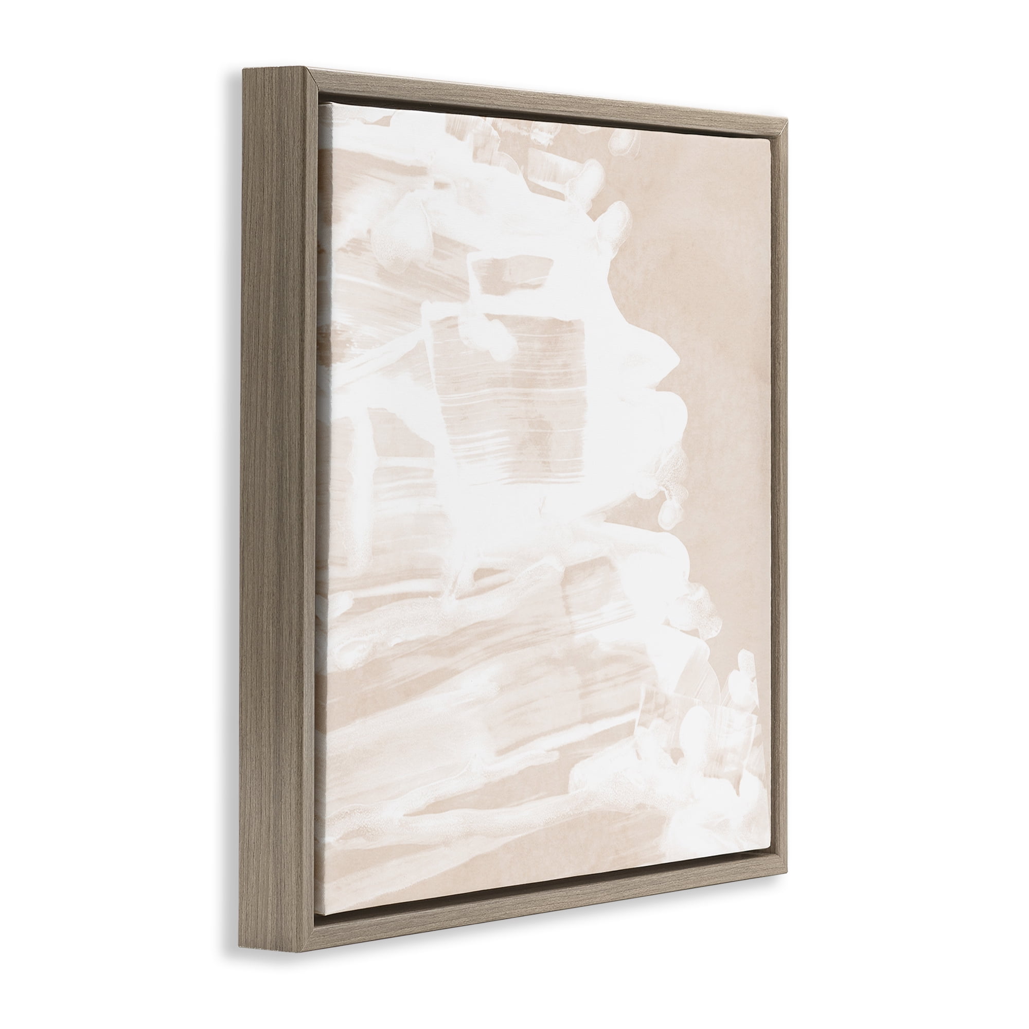 Stupell Industries Abstract Tide Movement Abstract Painting Brown Floater Framed Canvas Art Print Wall Art, 18 x 18