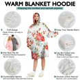 thumbnail image 5 of Wearable Oversized Blanket,Pioneer Flower Floral Print Pattern Wearable Blanket Hoodie for Adults,Cozy Hooded Blankets with Super Pockets,Super Warm Fuzzy Pullover for Women & Men, 5 of 6