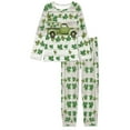 thumbnail image 4 of NETILGEN Thermal Green Leaves & Truck Pj Set for Women Plus Size, Comfortable Women Pajama Set Long Sleeve & Crew Neck, 2 Pcs Women Pj Sets Summer & Winter & Autumn, 4 of 6