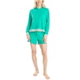 thumbnail image 4 of Ocean Pacific Women's Sunset Chasers Hoodie and Shorts Pajama Set, Green, Large, 4 of 6