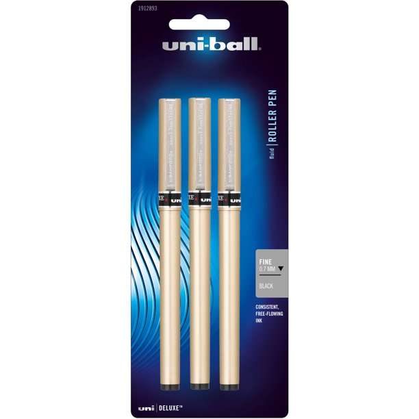 uniball Deluxe Rollerball Pens, Fine Point, Black, 3 Pack Walmart