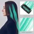 thumbnail image 3 of KAKOWELY 10 Pcs Extensions de Cheveux Synthétiques Colorées à Clipser (Vert), 20.47"X1.26"X0.12 Pouces, 3 of 5