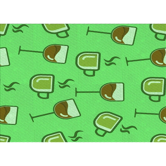 Ahgly Company Machine Washable Indoor Rectangle Transitional Neon Green Area Rugs, 7' x 10'
