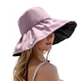 thumbnail image 3 of XINPING Women's Black Lined Sun Bucket Hat, Wide Brim UV Protection Beach Vacation Hat Breathable and Adjustable for Outdoor Travel Beach, Hiking & Pool, 3 of 5