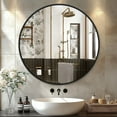 thumbnail image 2 of Gleamira 20" Round Wall Vanity Mirror Bathroom Mirror with Aluminum Alloy Frame, Black, 2 of 5