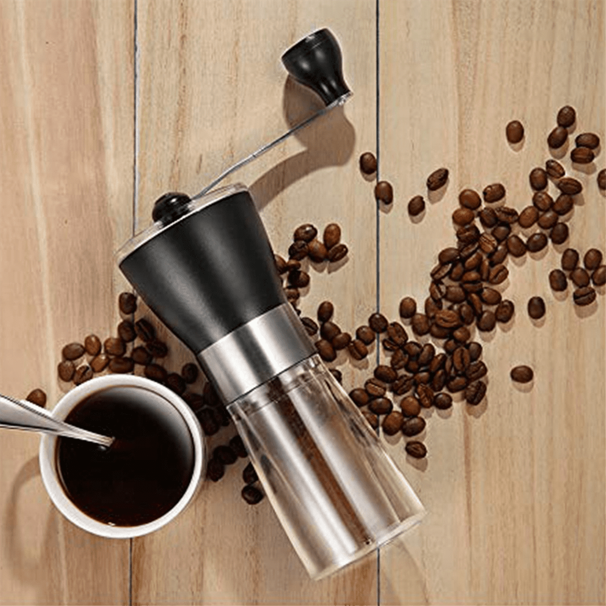 Manual Coffee Grinder, Hand Portable Bean Mill Stainless Steel