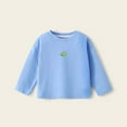 thumbnail image 4 of Piuwrlz Girls Long Sleeve T-Shirt Kids Cotton Shirts Round Neck T Shirt Tops Light Blue Size 4 Years, 4 of 5