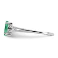 thumbnail image 4 of 14K White Gold Ring Band with Stones (05) May Emerald Marquise Green, Size 8, 4 of 5