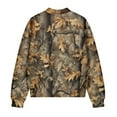 thumbnail image 5 of COEQINE Womens Zip Up Bomber Jacket Coat Stand Collar Short Jackets with Pockets, Long Sleeve Cropped Coat Fashion Tops Outerwear Fall Outfits Sweatshirts, XX-Large, Camo Hunting Forest, 5 of 7