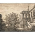 thumbnail image 2 of Domenico Quaglio 18x15 Black Ornate Wood Framed Double Matted Museum Art Print Titled - Parish Church Boppart Am Rhein (1822), 2 of 5