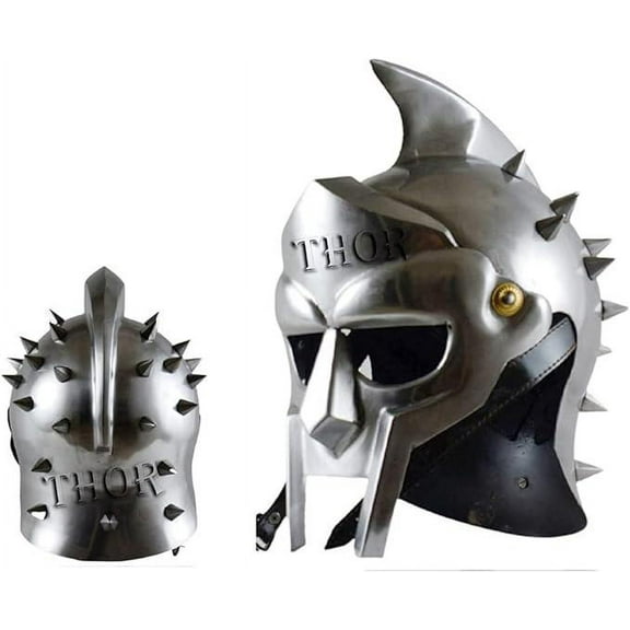 THOR INSTRUMENTS Medieval Wearable Gladiator Maximus Helmet Full Size Halloween Costumes Rustic Vintage Home Decor Gifts
