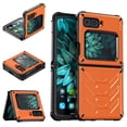 thumbnail image 1 of Heavy Duty Armored Case for Motorola Moto Razr 2022 Full Body Protection Flip Hard Shell Shockproof Anti-Scratch Rugged Case Support Wireless Charging, White, 1 of 6