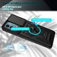 thumbnail image 6 of OnePlus Nord N200 5G Case with Tempered Glass Screen Protector, Dteck Rugged Shockproof Case with Camera Lens Slide Protection, Built-in Kickstand, Magnetic Hard Back Cover, Black, 6 of 8