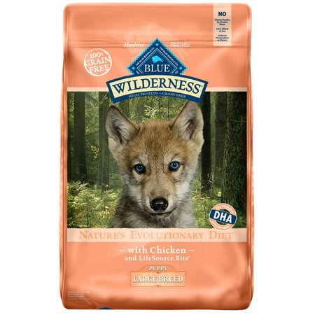 Blue Buffalo Wilderness High Protein Grain Free, Natural Puppy Large Breed Dry Dog Food, Chicken