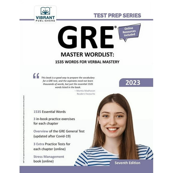 Test Prep GRE Master Wordlist: 1535 Words for Verbal Mastery, (Paperback)