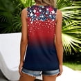 thumbnail image 5 of 250 Anniversary Usa Shirts for Women American Flag Print Sleeveless V-Neck Button Down Cami Tops Patriotic Lightweight Loose Fit Summer Workwear T-Shirts,XXL,#01 Dark Blue, 5 of 5
