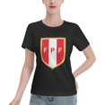 thumbnail image 1 of Peru National Football Team Hauts pour Femmes T-Shirts Tendance Chemise Basique pour Femmes Manches T-Shirt, 1 of 5