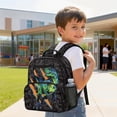 thumbnail image 3 of Uorisanigo Black Neon T-Rex Kids Backpack for School Boys Elementary Bookbag Large Capacity Lightweight Daypack with Side Pocket for Travel Camping Outdoor, 3 of 7