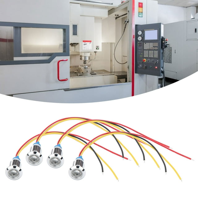 Loewten Imperméable à l'Eau Rond LEDs, Pré-Câblé Rond LEDs Antipoussière Stable pour la Modification Informatique pour Cnc Machines-Outils pour Commutateurs de Contrôle d'Accès pour la Modification de Voiture