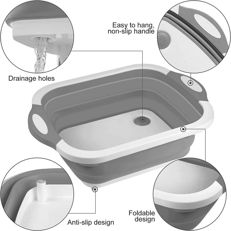 Tik Tok 3 in 1 Chopping Board Cutting Board Multifunction Foldable  Expandable Wash Basin Wash Bowl