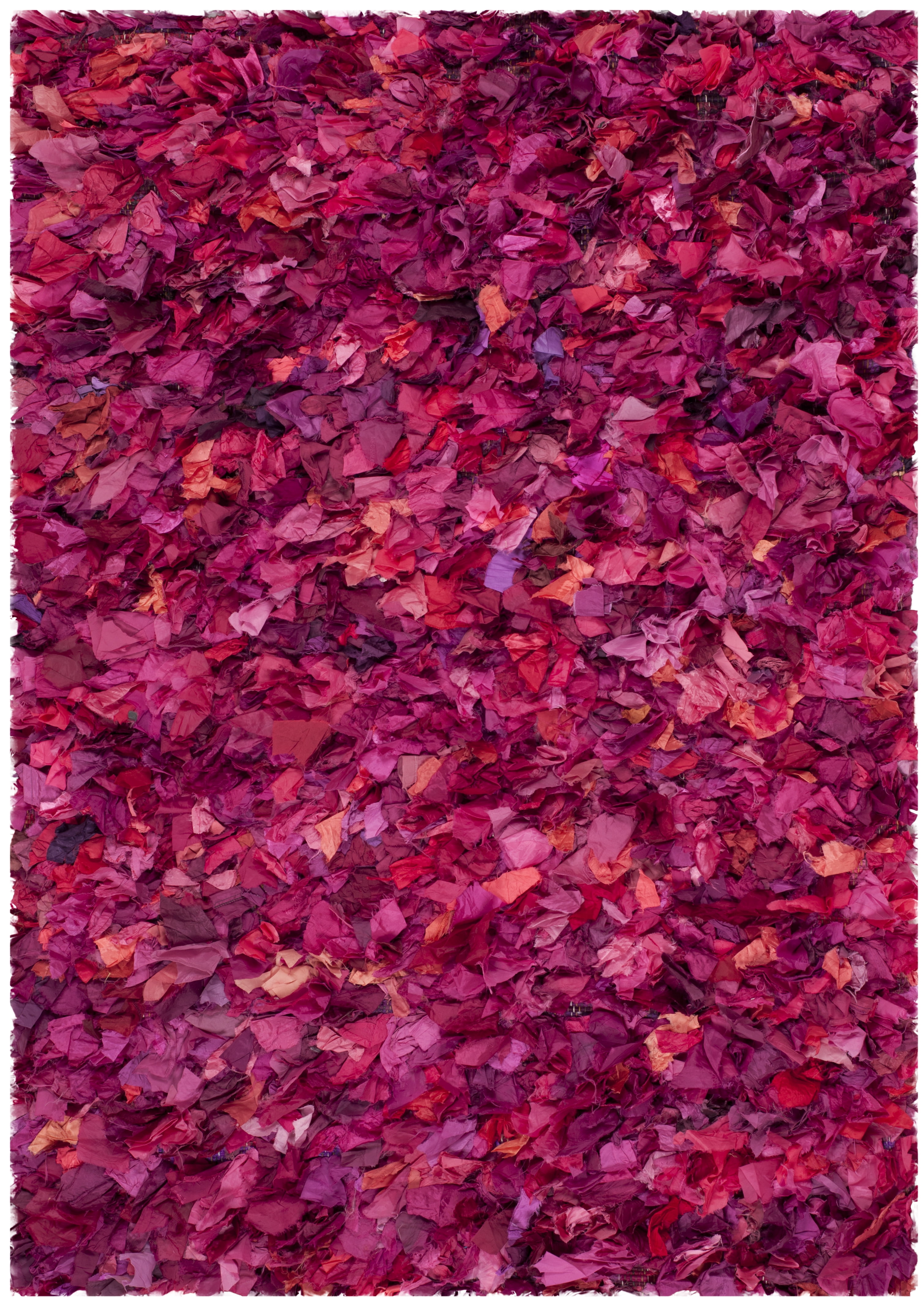 SAFAVIEH Rio Cassandra Confetti Polyester Shag Area Rug, Fuchsia/Multi, 5' x 8'