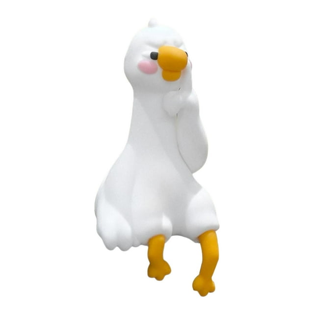 Estatua de Ganso Figura Animal Decorativa Miniatura Escultura Coleccionable en Resina Epoxi Adecuada para Monitor de Computadora Mesa Silla Estante Regalo 27 cm x 27 cm x 55 cm