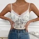 thumbnail image 4 of Summer Women Bralette Floral Lace Corset Cami Crop Tops Sexy Underwear Bra Women Fashion All-match Camisole for Tank Top Purple L, 4 of 4