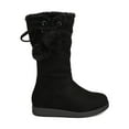 thumbnail image 2 of New Girl DbDk Elsa-8K Faux Suede Fur Trim Lace Up Winter Ball Tall Boot, 2 of 5