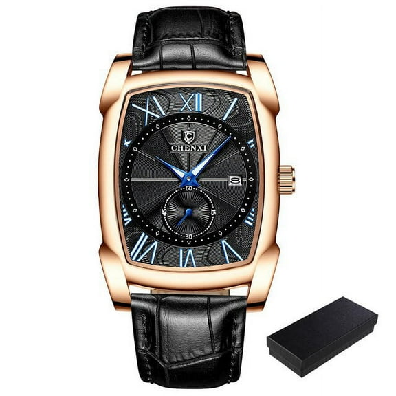 CHENGXI Fashion Men's Wristwatches Top Luxury Brand Men Analog Quartz Watch Man Business Waterproof Calendar Leather Male Clock