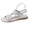 Silver, variant on Rhinestone Strap Sandals For Women Spring Summer Casual Slip On Elastic Platform Heel Pu Material Metallic Silver Eu43 Us7.5 Foot Length 10.43 Inches