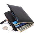 thumbnail image 4 of Vertical Men's ID Cridit Card Slots PU Bifold Style Short Wallet Zipper Coin Money Purse, 4 of 7