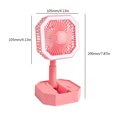 thumbnail image 3 of Ventilador eléctrico con ventilador de refrigeración personal de luz nocturna para estudiantes (rosa), 3 of 5