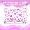 thumbnail image 4 of Toddler Pillowcases for 13X18 12x16 14x19 Love Heart Baby PillowCase 2 Pack Small Pillow Covers for Travel Pillow Pink White, 4 of 6