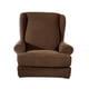 thumbnail image 2 of Funda de tela para sillón con respaldo de alas, universal, para muebles marrón, 2 of 9
