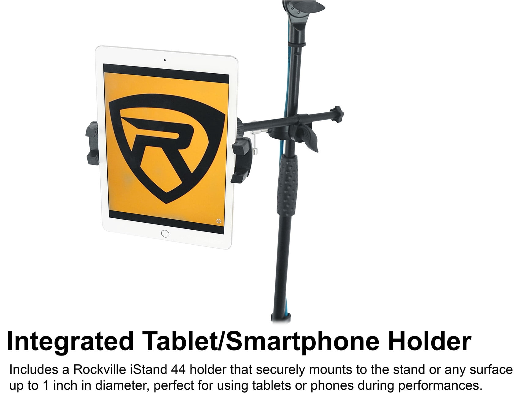Rockville RVMIC5 V2 Pro Audio Tripod Microphone Mic Stand w/Boom+iPad Holder+Bag