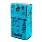 Pentel Super Hi-Polymer Leads, .7mm, 2B, 12/Pkg.