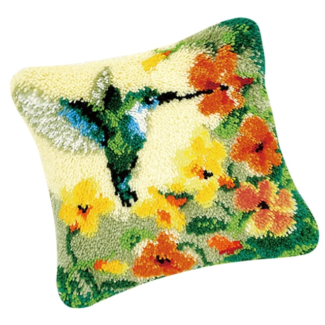 Flower & Birds Latch Hook Rug Kits 3D DIY Needlework Unfinished Crocheting Rug Flower and Bird