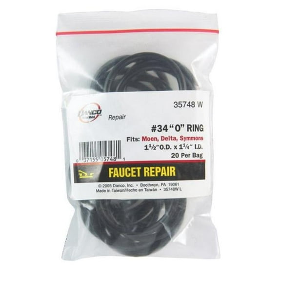 Danco  1-1/2 in. Dia. x 1-1/4 in. Dia. Rubber  O-Ring  20 pk