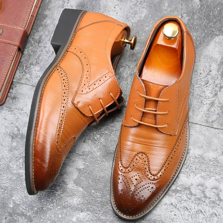 TAIAOJING Men Leather Classical Style Men S Hollow Business Casual Pointed Zapatos Para Hombre Fashion Shoes Zapatos