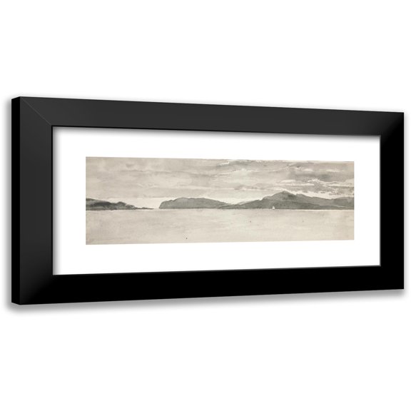 Edwin Austin Abbey 14x8 Black Modern Framed Museum Art Print Titled - Water Scene With Landscape