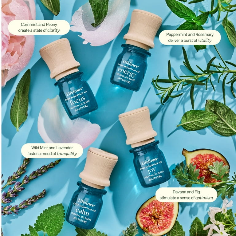 Lifelines Essential Oil Blends, 4-Pack (Joy, Calm, Focus & Energy