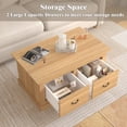 thumbnail image 3 of Swedhaus Modern Coffee Table for Living Room,Multi-functional Wood Center Table with 2 Large Storage Cabinets for Home,Natural Oak, 3 of 8