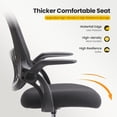 thumbnail image 5 of Atilioo Drafting Desk Chair, Ergonomic Home Office Chair with Lumbar Support, Flip-up Arms, Footrest, 360° Swivel, Height Adjustable, Black, 5 of 6