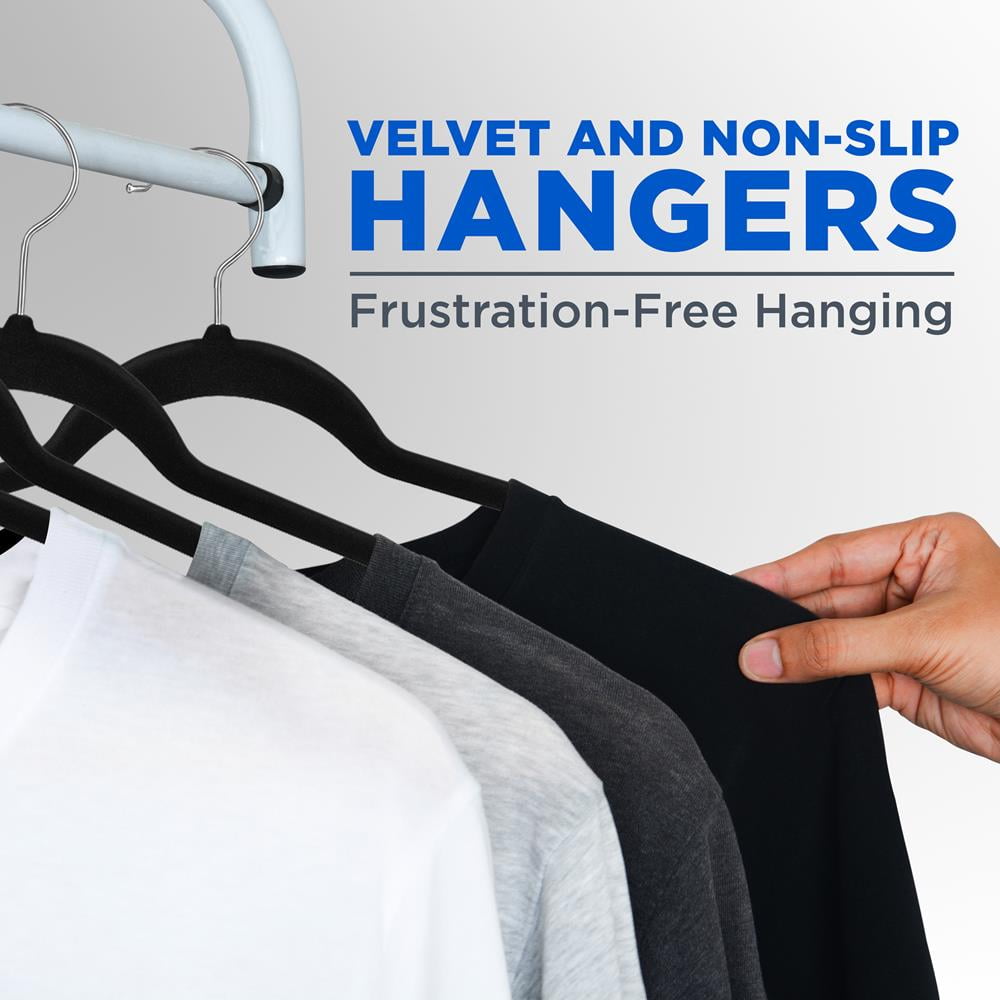 SereneLife Premium Non-Slip Velvet Hangers - Space Saving Heavy Duty Slim Suit Clothes Hanger