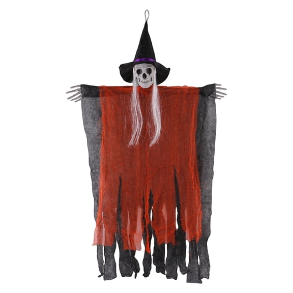 Hanging Ghosts Witch Decor Hanging Halloween Decorations Outdoor, Scary Flying Witch Grim Reapers Haunted House Front Porch Decor Yard Garden Lawn Party
