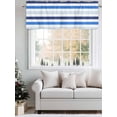 thumbnail image 5 of Valances for Windows Blue Gradient White Striped Rod Pocket Cafe Window Treatments Valance Curtains for Kitchen Bathroom Laundry Basement Windows 60"x18", 5 of 9