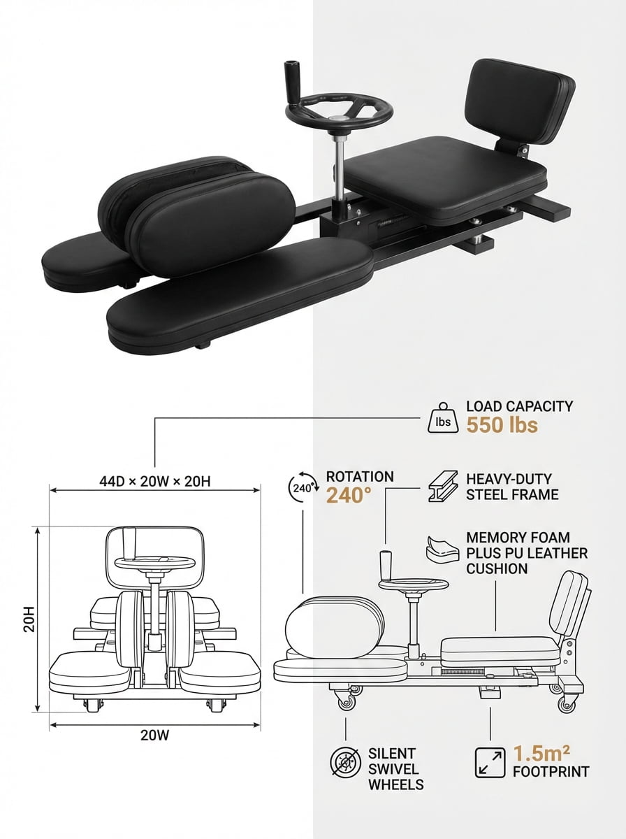 Puches Flexibility Trainer Leg Stretching Machine, 330LBS Stable & Durable Gym Leg Equipment for Home Gym Indoor Exercise